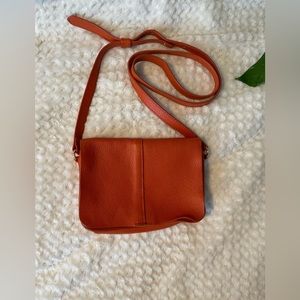 btb Los Angeles Orange Leather Snap-Shut Purse